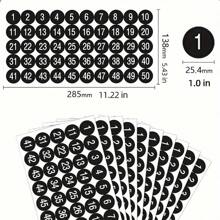 Customize 1 Labels And Stickers With 1-50 Numbers, 6 Colors, Waterproof, Non-Tear And Strong Adhesion. They Can Be Used For A Variety Of Office, Daily And Household Items. - 1inch/2.5cm Sticker - View 3