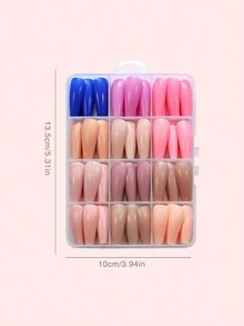 288 chiếc móng tay giả sáng bóng đóng hộp dùng cho nghệ thuật làm móng - Nhiều màu - Xem 5