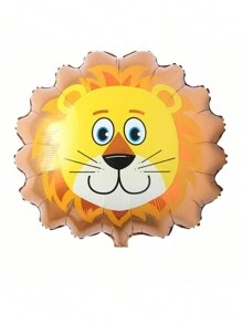 1 pieza Globos con diseño de cabeza de animal de dibujos animados - León, Buey, Mono, Tigre, Cebra, Jirafa, Globos decorativos temáticos de animales de la selva para fiestas, cumpleaños y celebraciones - Multicolor - Ver 11
