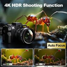 NBD Digital Camera 4K Ultra HD 48MP All-In-One Vlogging Camera With Wide Angle Lens, Digital Zoom 16x And 3" Screen.This Digital Camera Suitable For Beginners. It Is An Excellent Gift For Graduation Season, Adult Ceremony, Birthday Party, Christmas And Halloween. - Black - View 3