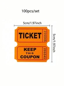 100pcs Raffle Tickets With Perforations And Consecutive Numbers - Ideal For Events, Carnivals, Door Prizes, And Drinks - Durable Art And Craft Supplies With Easy Tear-Off Design - Multicolor - View 3