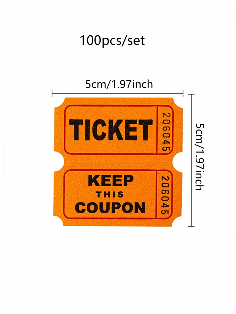 100pcs Raffle Tickets With Perforations And Consecutive Numbers - Ideal ...