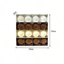 圣诞树装饰品 圣诞球 16 件套 天鹅绒装饰品 塑料植绒套装 适用于圣诞节、节日、花环和派对装饰 生日家居装饰 圣诞装饰 房间装饰 冬季 - 植絨禮盒組16PCS - 查看 8