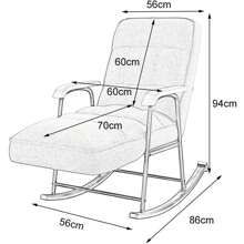 Silla Sillón Reclinable Multifuncional Cómodo Mecedora Leif - Gris - Ver 6