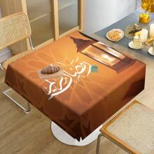 1 件斋月穆主题斋月灯印花矩形桌布、露台桌布、烧烤野餐垫、家庭厨房装饰斋月卡里姆、斋月穆、斋月装饰、斋月节日、斋月礼物