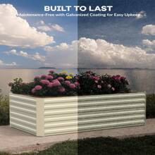 GOCAPTAIN GOCAPTAIN 2PCS Home Galvanized Raised Garden Bed Kit Deep Root Planter Box Large Metal Raised Garden Bed Easy Assembly For Outdoor Fruits Vegetables Flowers Herbs