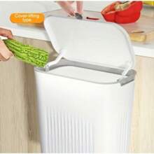 Hanging Trash Can Without Holes For The Kitchen On The Wall 9L Waste Bin - trắng - Xem 2