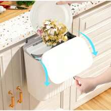 Hanging Trash Can Without Holes For The Kitchen On The Wall 9L Waste Bin - trắng - Xem 3