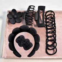 3Pcs/16pc/Set Spa Headband & Wristbands Set For Face Washing, Makeup And Skincare Headbands And Wristbands, Puffy Makeup Headbands For Face Washing, Mask, Skin Treatment, Hairdressing Accessories, Fluffy Cloud Shaped Head Band, Non Slip Head Hoop, Elastic Water Absorbent Wrist Towel, Suitable For Face Washing Skincare Make Up Spa Travel Essentials - Multicolor - View 4