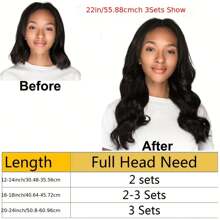 Extensions de cheveux clip-in de vague de corps en cheveux humains réels double trame, extensions de cheveux humains brésiliens vierges en cheveux humains, 8 pièces avec 18 clips par paquet pour femmes