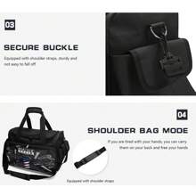 发型师复古理发剪刀包，多功能斜挎工具收纳袋，适用于电动修剪器、剪刀、旅行美容化妆品 - 彩色 - 查看 6