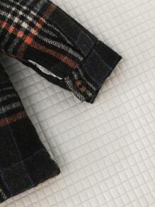 男宝宝长袖立领纽扣式加厚羊毛保暖休闲户外夹克，秋冬 - 彩色 - 查看 8