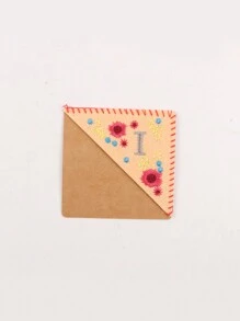 1 pieza, Punto de libro de esquina personalizado bordado a mano, 26 letras bordadas a mano en fieltro, punto de libro de bordado de flor linda para amantes de la lectura, regalo significativo, vuelta al colegio