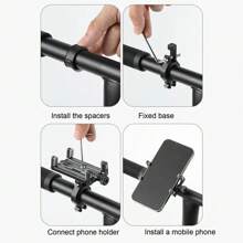 1 szt. 360° obrotowy uchwyt na telefon do roweru/motocykla/skutera, antypoślizgowy uchwyt na kierownicę do telefonu do nawigacji