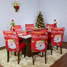 Charm Of Detail Offer Kit 4 Chair Covers Casa Do Noel Shipping 24h - 紅色聖誕老人 - 查看 5