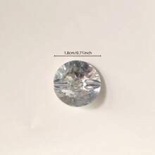 10/20/30 件亚克力仿水晶纽扣，透明双眼心形圆形多功能纽扣，适用于家纺、服装、鞋子、箱包、DIY 工艺品 - 銀白色 - 查看 13