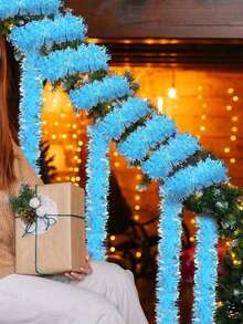 2sets/1set-Tinsel Garland, Pink Rainbow Festive Metal Decorations, Suitable For Birthdays, Weddings, Holidays, Halloween, Christmas, Christmas, Shiny Garlands, Suitable For All Seasons Indoor And Outdoor Home Party Decorations, Christmas Garlands For Tree Christmas Crafts Party Decorations, Christmas Tree Decorations, Christmas Props Christmas