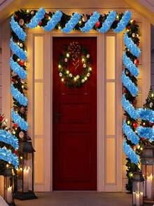 2sets/1set-Tinsel Garland, Pink Rainbow Festive Metal Decorations, Suitable For Birthdays, Weddings, Holidays, Halloween, Christmas, Christmas, Shiny Garlands, Suitable For All Seasons Indoor And Outdoor Home Party Decorations, Christmas Garlands For Tree Christmas Crafts Party Decorations, Christmas Tree Decorations, Christmas Props Christmas