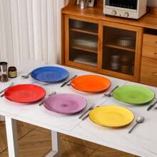 6 Piece Porcelain Dinner Plate, Porcelain Tableware Set, Plates In Various Colors, Bright Color, Hand Painted - Suitable For Microwave And Oven - Suitable For Microwave And Oven - Nhiều màu - Xem 9