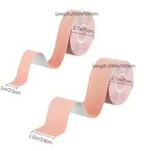 3 卷面部提升胶带，肤色，0.98 英寸 X 196.85 英寸，适用于所有面部和颈部区域 - 棕色 - 查看 10