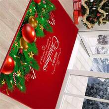 Weihnachtliche dekorative Fußmatte für Eingangsbereich, Wohnzimmer, Sofa, Couchtisch, Badezimmer, hochflorigem Plüsch, leicht zu reinigen, geeignet für großflächige Heimdekoration, Badezimmerteppich, Outdoor-Matte, Herbstdekoration, Badezimmerzubehör, Eingangsbereichsdekoration