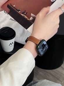 1条复古皮革磁吸表带，兼容38/40/41/42/44/45/46/49mm Ultra/Ultra2/SE/SE2/11/10/9/8/7/6/5/4/3/2/1等型号手表，适合作为返校礼物 - 棕色 - 查看 4