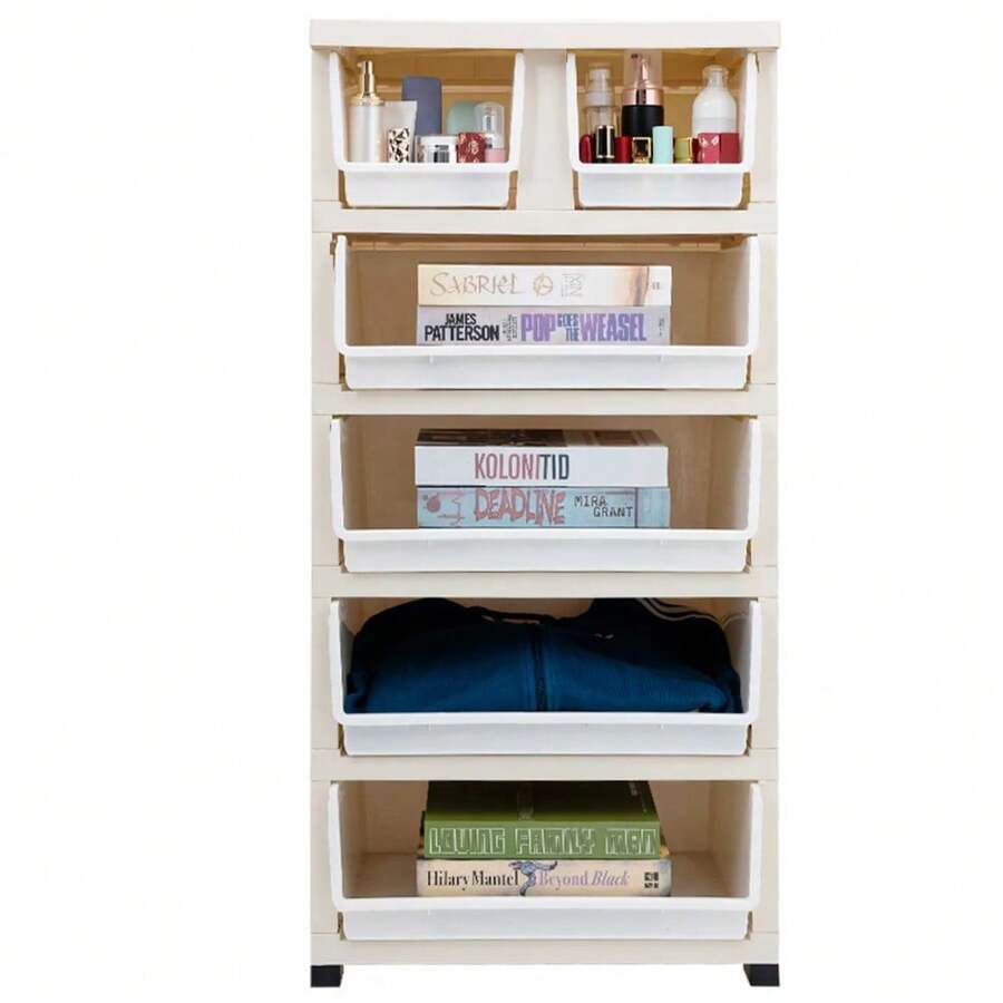 Plastic Storage Dresser Bedroom 6 Drawer Clothes Organizer Tower