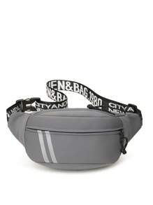 1 件纯色反光材质胸包、防水腰包、手机袋、零钱包、可调节斜挎包，适合男士使用，简约设计，适合户外、旅行、学校、办公室。适合万圣节、圣诞节等节日礼物，黑色、白色、红色、蓝色、灰色、黄色街头服饰