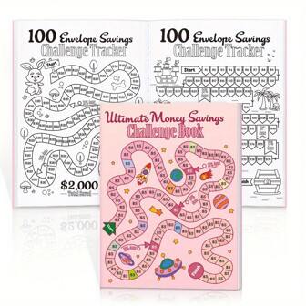 Libro del Reto Definitivo para Ahorrar Dinero, con 30 diferentes metas de retos de ahorro divididas en retos de 30 días, días de pago, regalos, el Reto de Ahorro de 100 Días, una forma fácil y divertida de ahorrar dinero, útiles escolares, de regreso a la escuela