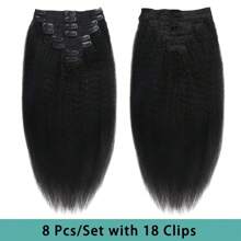 Kinky Straight Clip In Hair Extensions Human Hair Wigs 120g 8pcs 18clips Double Weft Clip Clip In Hair Extensions Real Human Hair Beginner Friendly (16-26 Inch, Natural Color, 120g)