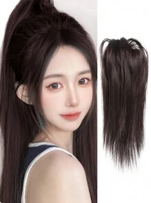 Synthetic Ponytail Wig Women Natural Grab Clip Waterfall Half Tie High Ponytail 14 Inches Black Brown Available Suitable For Women Daily Wear Wig Braid Ponytail - Multicolor - View 14