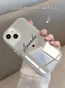 Personalized Heart Signature Quote Anti-Drop Thick Transparent Phone Case Protective Cover For S23 24 Ultra, A15, S22, S23, S25 Ultra, A13, A14, A16, A53, A54, A55, A56, A05, A04,Customized Phone Cases,Street Casual Chic,Cell Phones & Accessories,Season Picks,Fashionable Personalized Phone Case,Boyfriend,Girlfriend,Family,Friends,Grandparents,Couple,For Anniversaries,For Birthdays - Clear - View 2