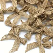 （每包200个/100个/50个/20个/10个）亚麻蝴蝶结，适用于礼品包装装饰、发夹和头饰制作、蛋糕烘焙包装、鲜花包装、婚礼装饰、手工艺用品、服装配饰 - 亞麻色 - 查看 3