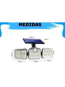 Large 120 LED Floodlight With Rotating Solar Panel Motion Sensor Remote Control - Multicolor - View 2