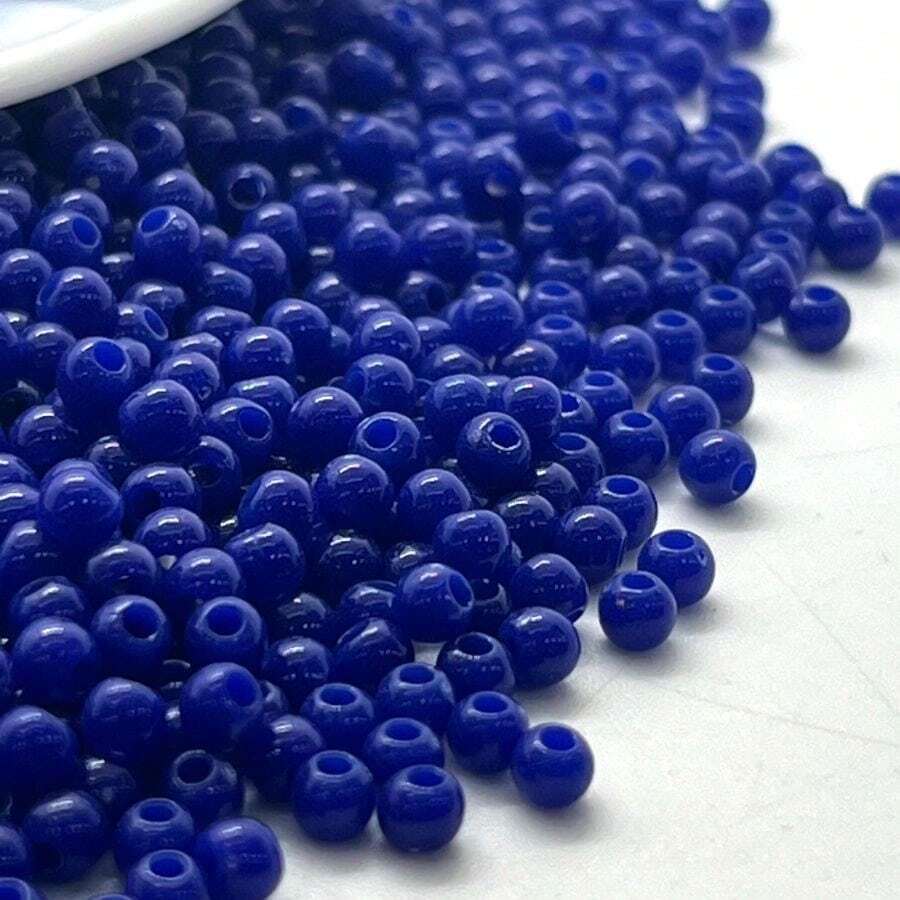 Milky Ball Beads 4mm 500 Grams INTERMEDIATION For General Crafts Necklace Bracelet Tiara Flip Flops - 深藍色 - 查看 1