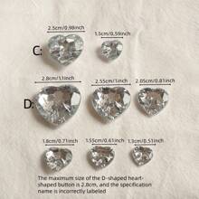 10/20/30 件亚克力仿水晶纽扣，透明双眼心形圆形多功能纽扣，适用于家纺、服装、鞋子、箱包、DIY 工艺品 - 銀白色 - 查看 3