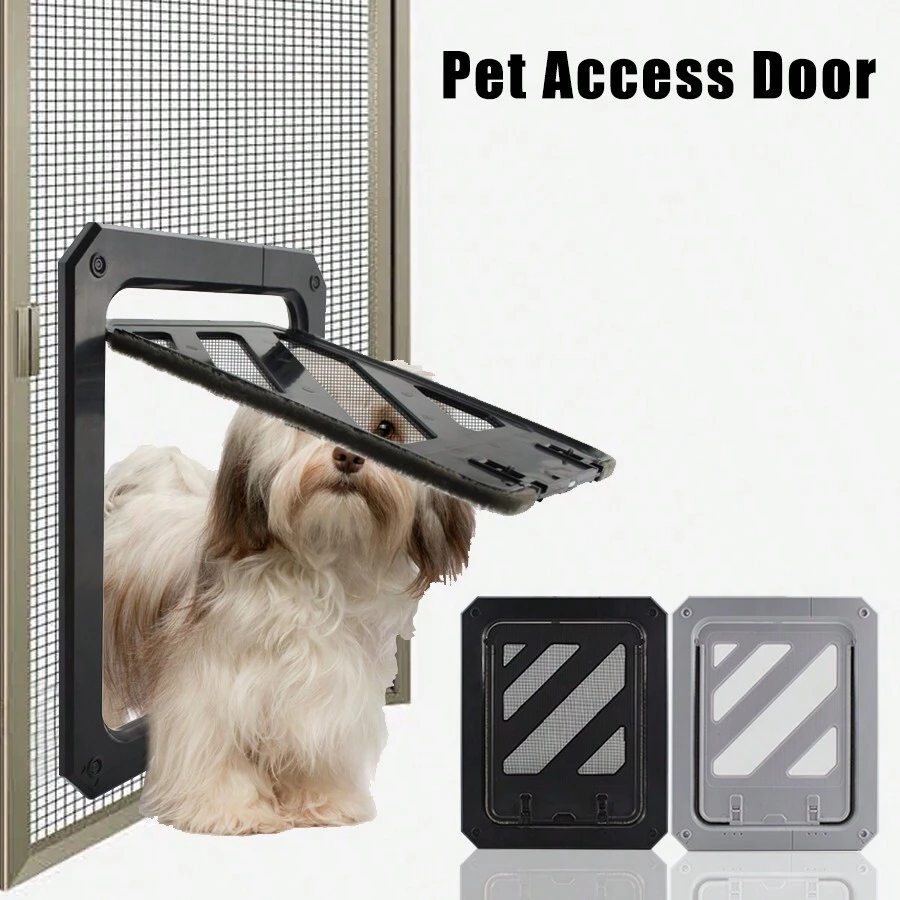 New Upgraded Magnetic Closing Pet Screen Door, Easy Installation Dual Magnet Controlled Entrance & Exit Direction For Cats & Dogs, Pet Mesh Door - Multicolor - View 1