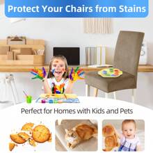 Ystyle 2 Piece Velvet High Back Chair Cover, Universal Chair Covers, Stretch Cat Scratch Resistant Chair Cover, High Back Chair Cover, Living Room Chair Cover - Camel - View 7