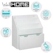 Well Home Well Home Kinderbuchregal und Ablage mit Rollen 62,7x30x70cm