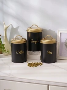 NYKAINMAN Multi-Purpose Reusable Metal Containers, Suitable For Tea, Sugar, Coffee Beans, Food Storage, Kitchen Essentials - Black - View 4