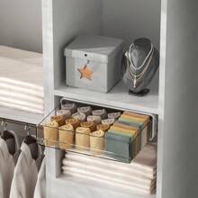 1 hộp đựng đồ dùng để bàn không cần khoan, hộp đựng đồ dùng văn phòng phẩm cho ký túc xá, hộp đựng đồ dùng ẩn trên bàn làm việc, hộp đựng mỹ phẩm - trắng - Xem 4