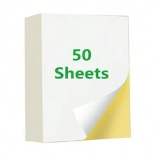 Giấy in nhãn dán, Giấy in nhãn dán mờ cho máy in phun laser, Nhãn dán vinyl khổ lớn toàn tờ để vận chuyển, gửi thư, kinh doanh, màu trắng - trắng - Xem 10