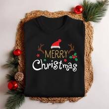 T-Shirt Blouse Unisex Cotton Christmas Santa Claus Hat Summer December Parties - Rỉ Nâu - Xem 3