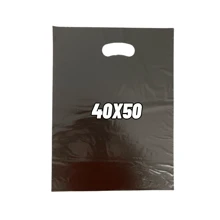 100 Plastic Bags 40x50 Clown Mouth Small Bags For Stores Open Handles - Black - View 1