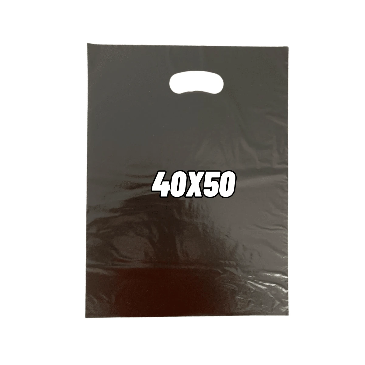 100 Plastic Bags 40x50 Clown Mouth Small Bags For Stores Open Handles - Black - View 1