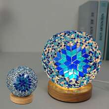 Đèn ngủ Bohemian bằng thủy tinh khảm trang trí nhà cửa đèn bàn phòng ngủ với bầu không khí tiệc tùng xung quanh cao cấp - Nhiều màu - Xem 8