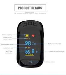 OXIMETRO DE PULSO/ OXIMETRO DE DEDO FINGERTIP NEGRO - Negro - Ver 5
