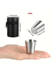 便携式不锈钢杯套装，适合户外旅行和聚会，包括威士忌杯，非常适合野餐和活动 - 彩色 - 查看 8