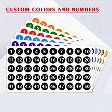 Customize 1 Labels And Stickers With 1-50 Numbers, 6 Colors, Waterproof, Non-Tear And Strong Adhesion. They Can Be Used For A Variety Of Office, Daily And Household Items. - 1inch/2.5cm Sticker - View 1