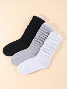 3 Pairs Men Loose Top Diabetic Socks, Black, White, Grey - Multicolor - View 7